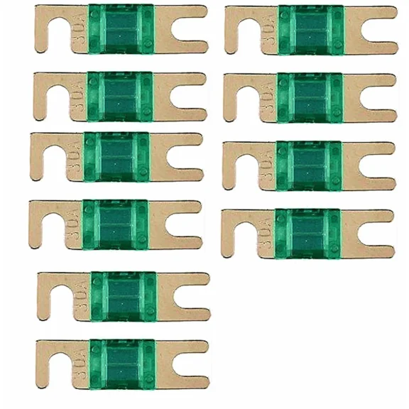 CRESTIN- Imc Audio 30 Amp Mini Anl Fuse Gold For Car Audio Auto Marine Audio 10 Pack