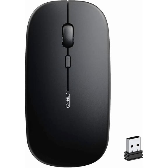 CRESTIN- Inphic Wireless Mouse Rechargeable, 2.4G Slim Mouse 700Mah, Silent Computer...