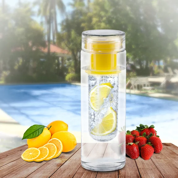 CRESTIN- Inuze H2O Water Bottle - Yellow Fruit Infuser - Leak Proof