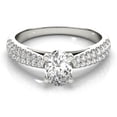 thumbnail image 1 of CRESTIN Jewel 1.8 Ct Oval Cut Solitaire Engagement Ring for Women - Classic Wedding Ring with Lab-Created Simulated Diamond Accent - 14K White Gold Plated - Prong Setting Engagement Jewelry for Her, 1 of 2