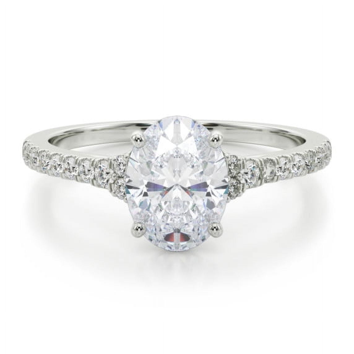 CRESTIN Jewel 14K White Gold Plated Oval Cut Solitaire Diamond Ring - 1 ...