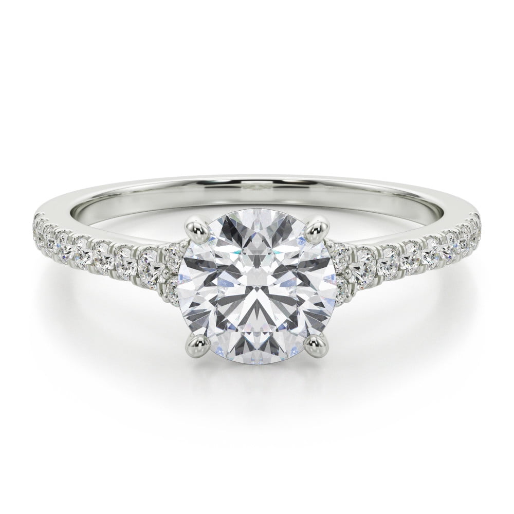 CRESTIN Jewel 14K White Gold Plated Solitaire Engagement Rings - 2 Ct ...