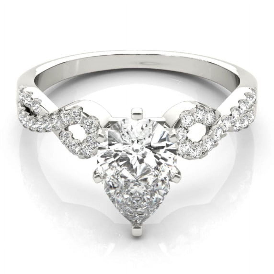CRESTIN Jewel 2 Ct Pear Cut Eternity Infinity Twisted Criss Cross ...