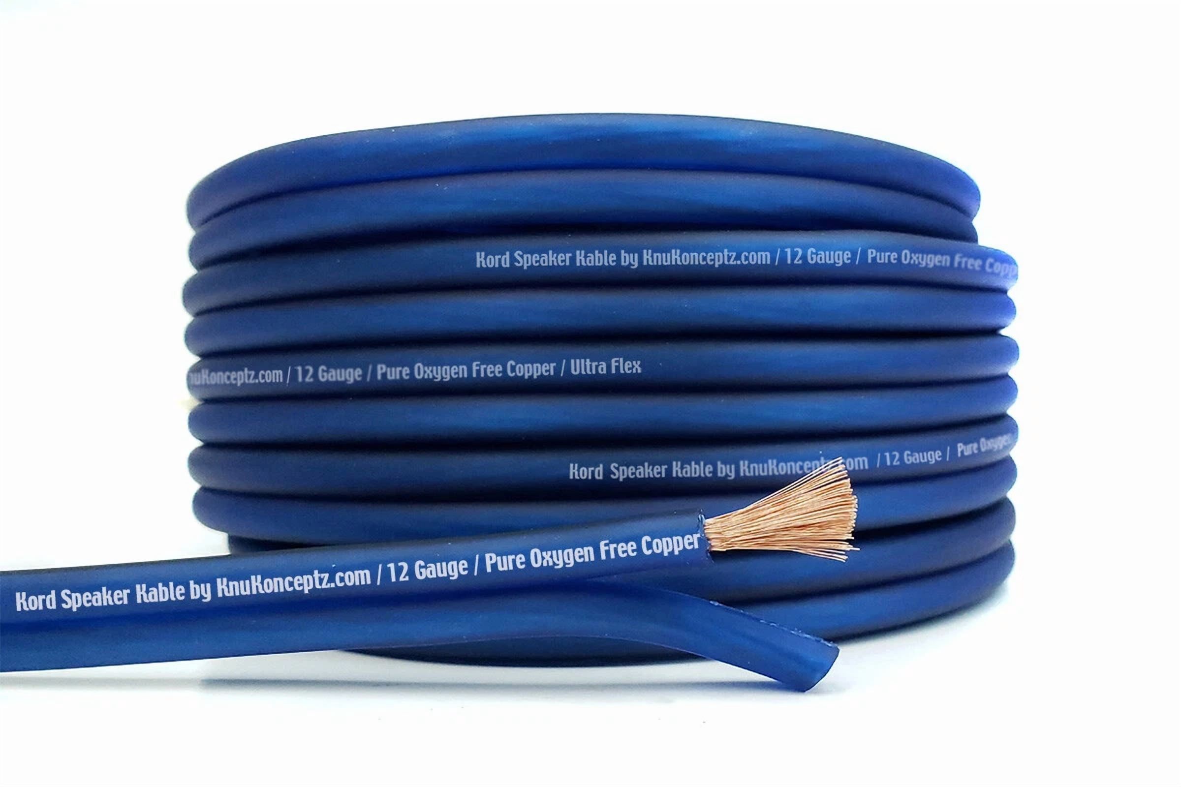 CRESTIN- Knukonceptz Kord Speaker Wire Ultra Flex Blue Ofc 12 Gauge Cable 10'