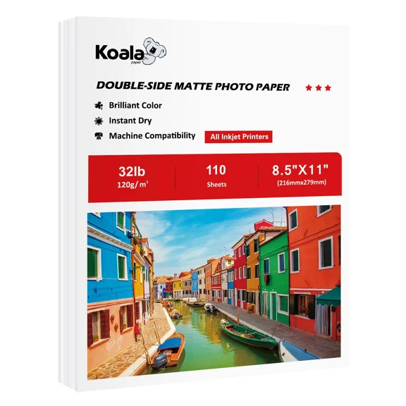 CRESTIN- Koala Photo Paper 8.5X11 32Lb Double Sided Matte 110 Ct Inkjet Printers Brochure