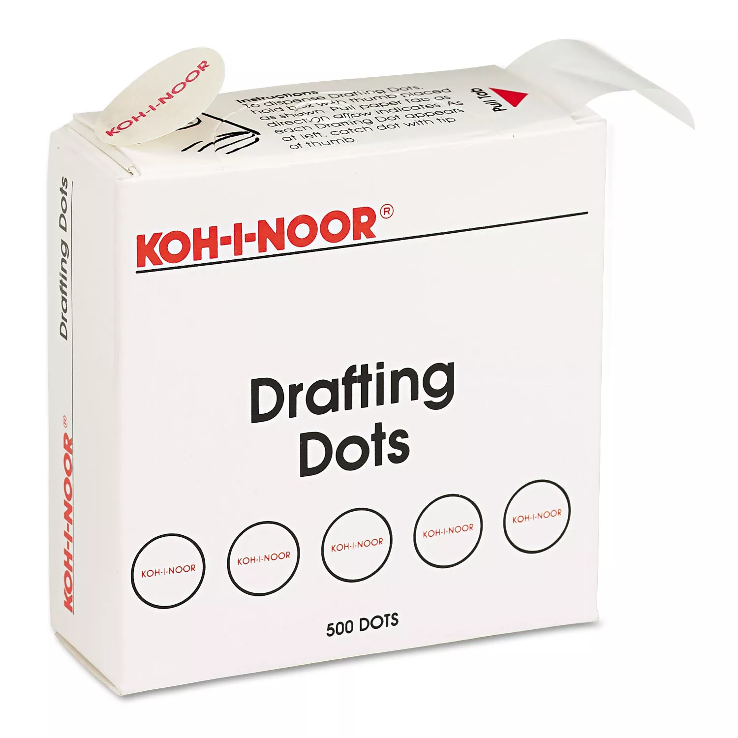 CRESTIN- Koh-I-Noor Adhesive Drafting Dots W/Dispenser 7/8In Dia White 500/Box 25900J01