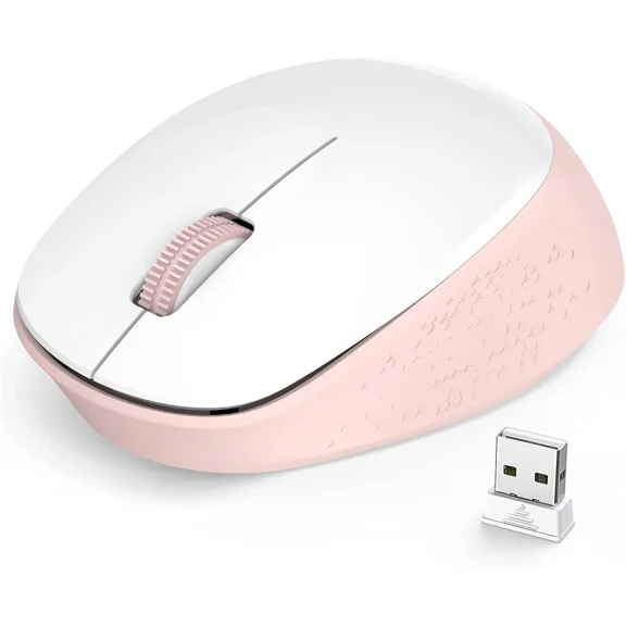 CRESTIN- Leadsail Wireless Mouse, 2.4G Silent, Usb, 3 Buttons, 1600 Dpi, White, Ambidextr