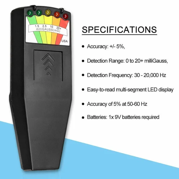 CRESTIN- Led Emf Ghost Hunting Paranormal Equipment Tester Meter Magnetic Field Detector