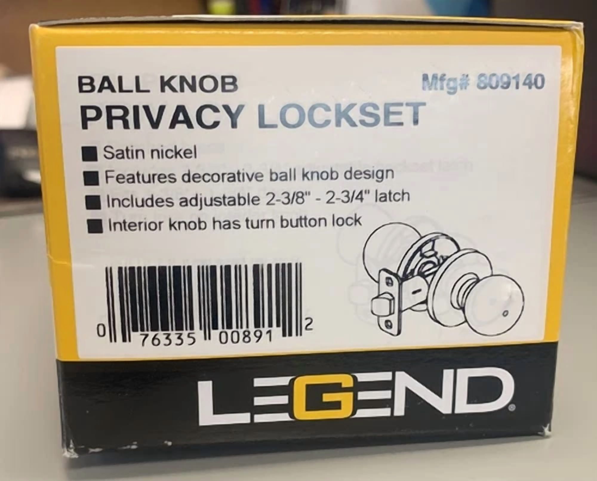 CRESTIN- Legend Privacy Bathroom/Bedroom Door Knob - 809140 Ball Style