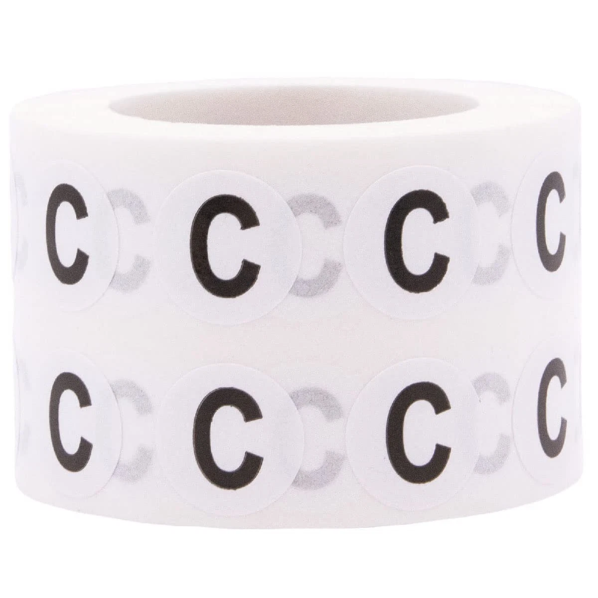 CRESTIN- Letter C Inventory Labels .5 Inch Round Circle Dots 1,000 Adhesive Stickers