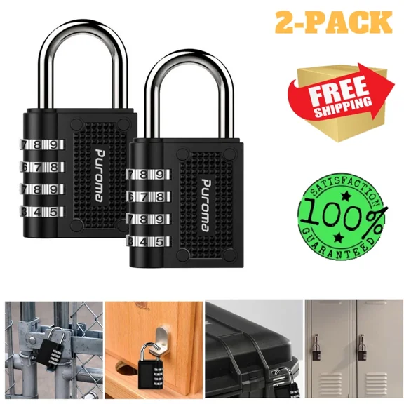 CRESTIN- Light Duty Combination Lock 4-Digit Padlock Lot Safe Security Master Locker Door