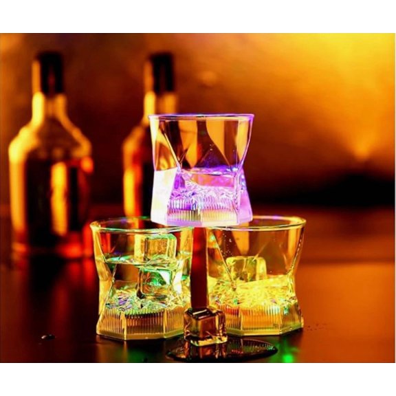 CRESTIN- Liquid Activated Acrylic Led Old Fashioned Glass - Great Fun For Parties!