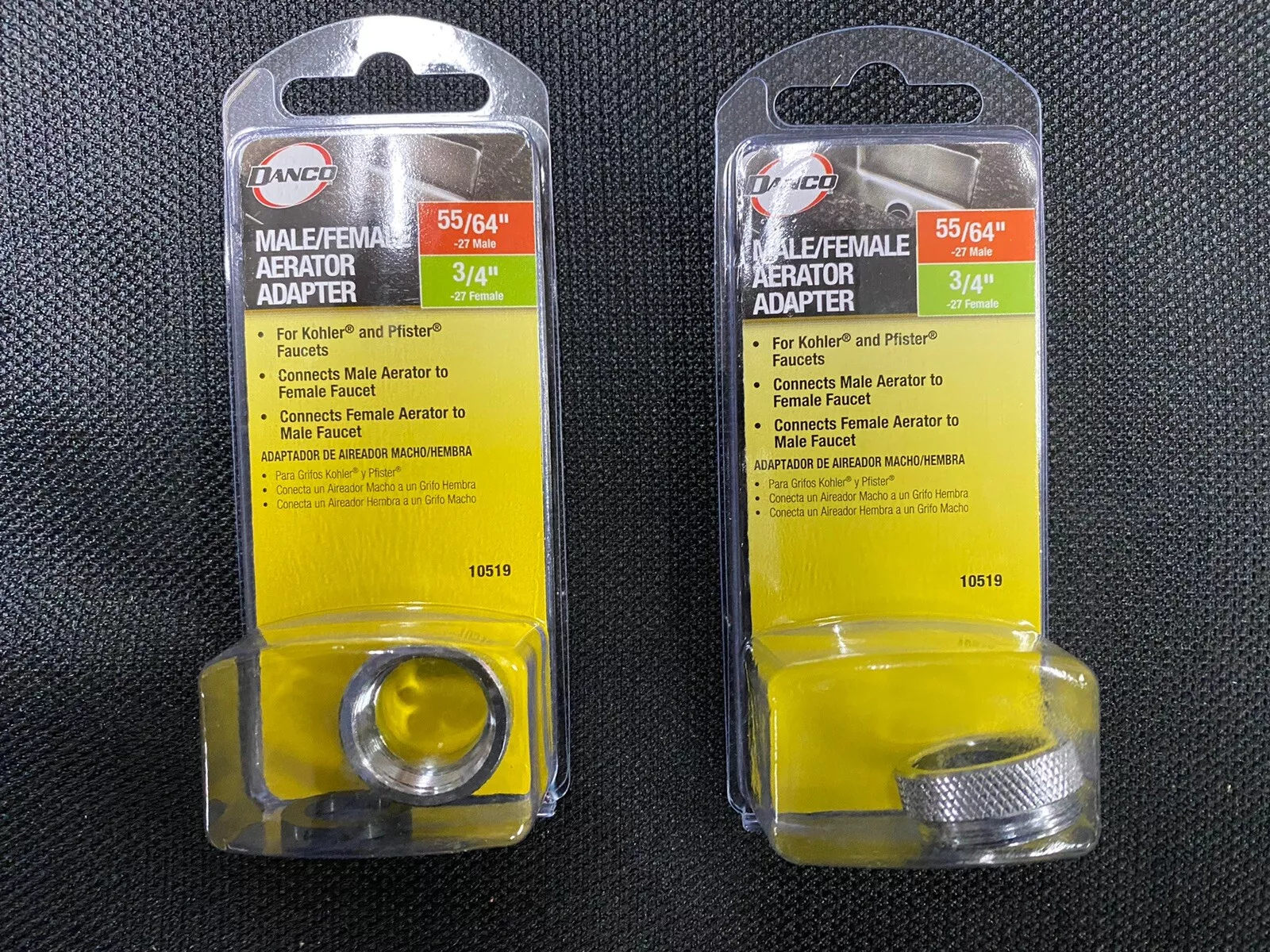 CRESTIN- (Lot Of 2) 10519 Danco Male/Female Aerator Adapter Kohler & Pfister Faucets