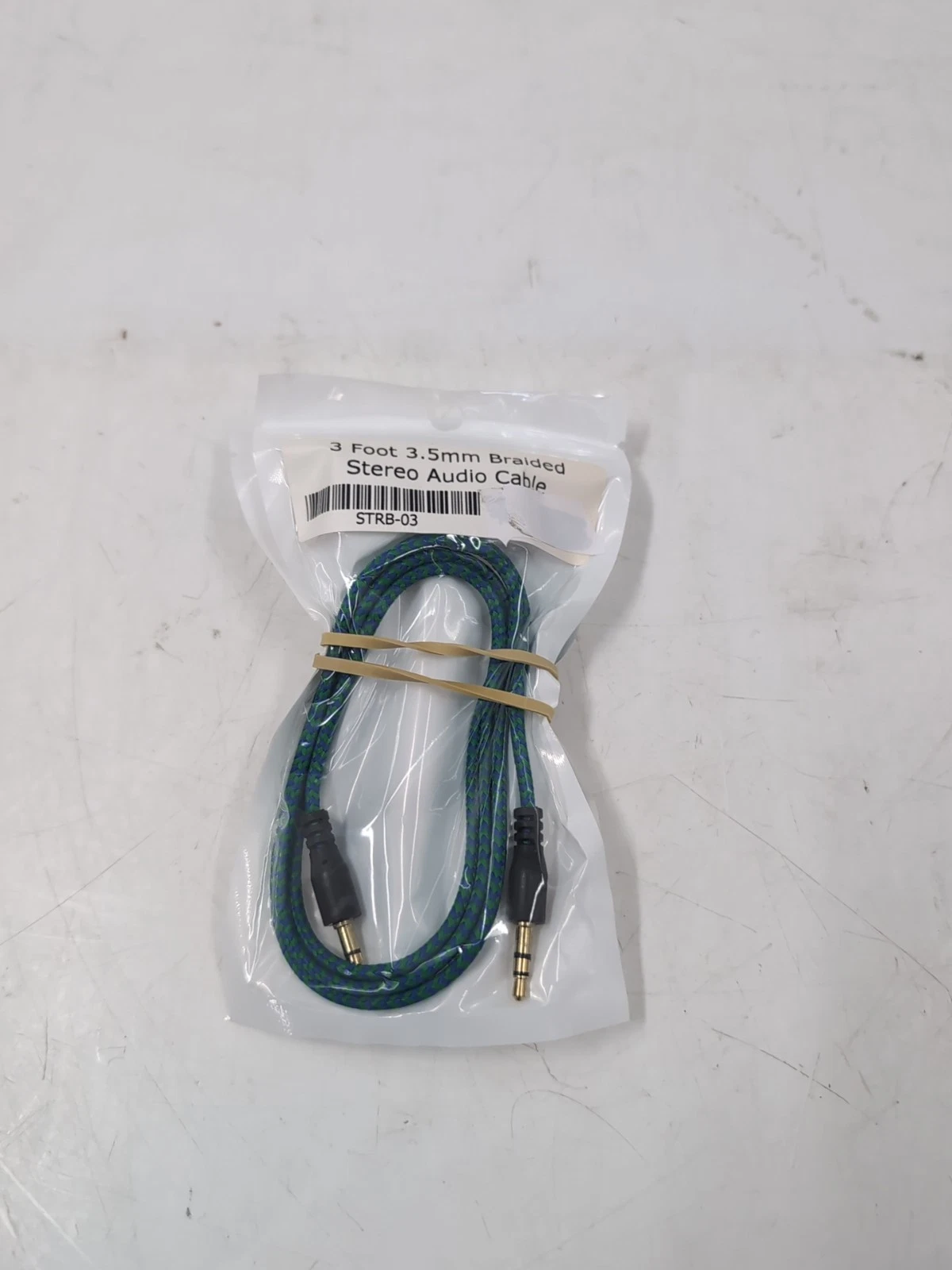 CRESTIN- Lot Of 2 3' 3.5Mm Stereo Trs Male Braided Audio Cable (Blue/Green) - Eb-18439 -