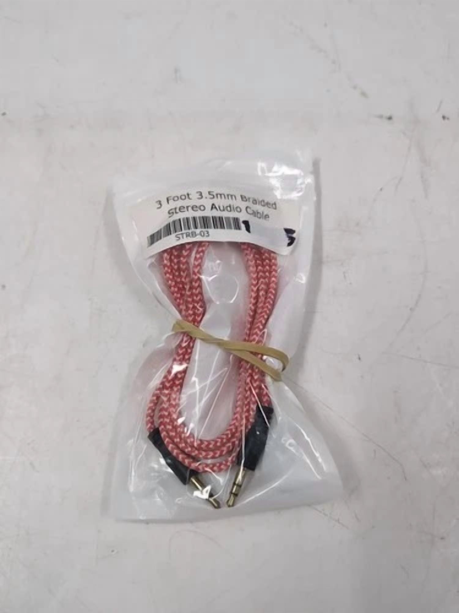 CRESTIN- Lot Of 2 3' 3.5Mm Stereo Trs Male Braided Audio Cable (Red/White) - Eb-18440 -