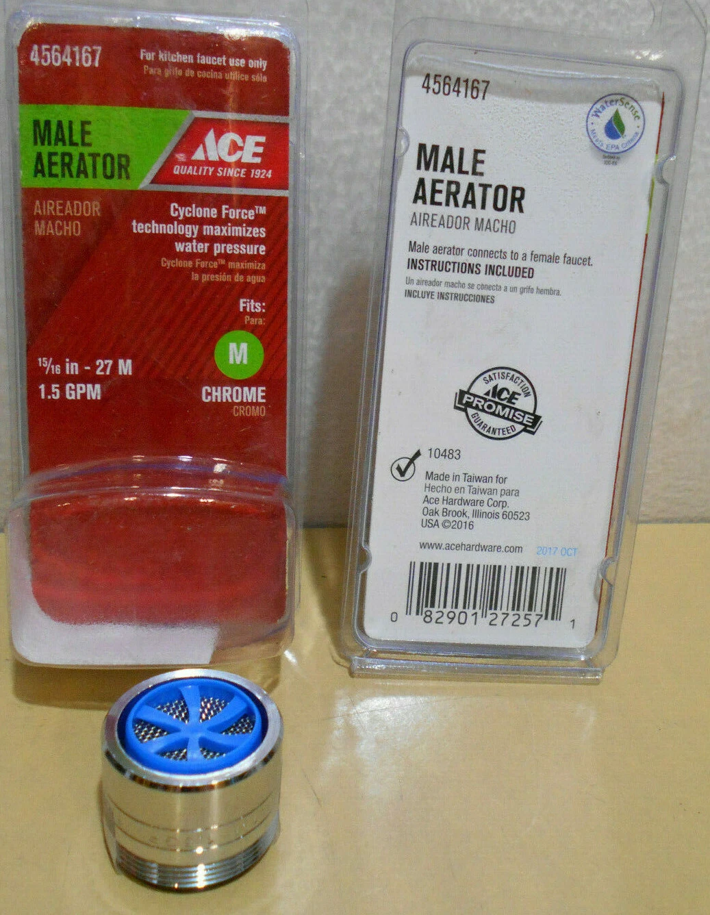 CRESTIN- Lot Of 2 Ace 4564167 Chrome Male Sink Faucet Aerators 15/16 In. Cyclone Force