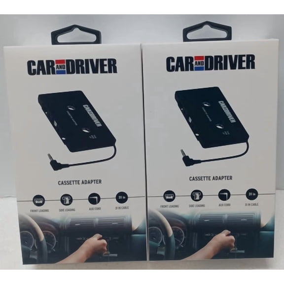 CRESTIN- Lot Of 2 Car And Driver Car Cassette Adapter Cad-8400 Black..................3A