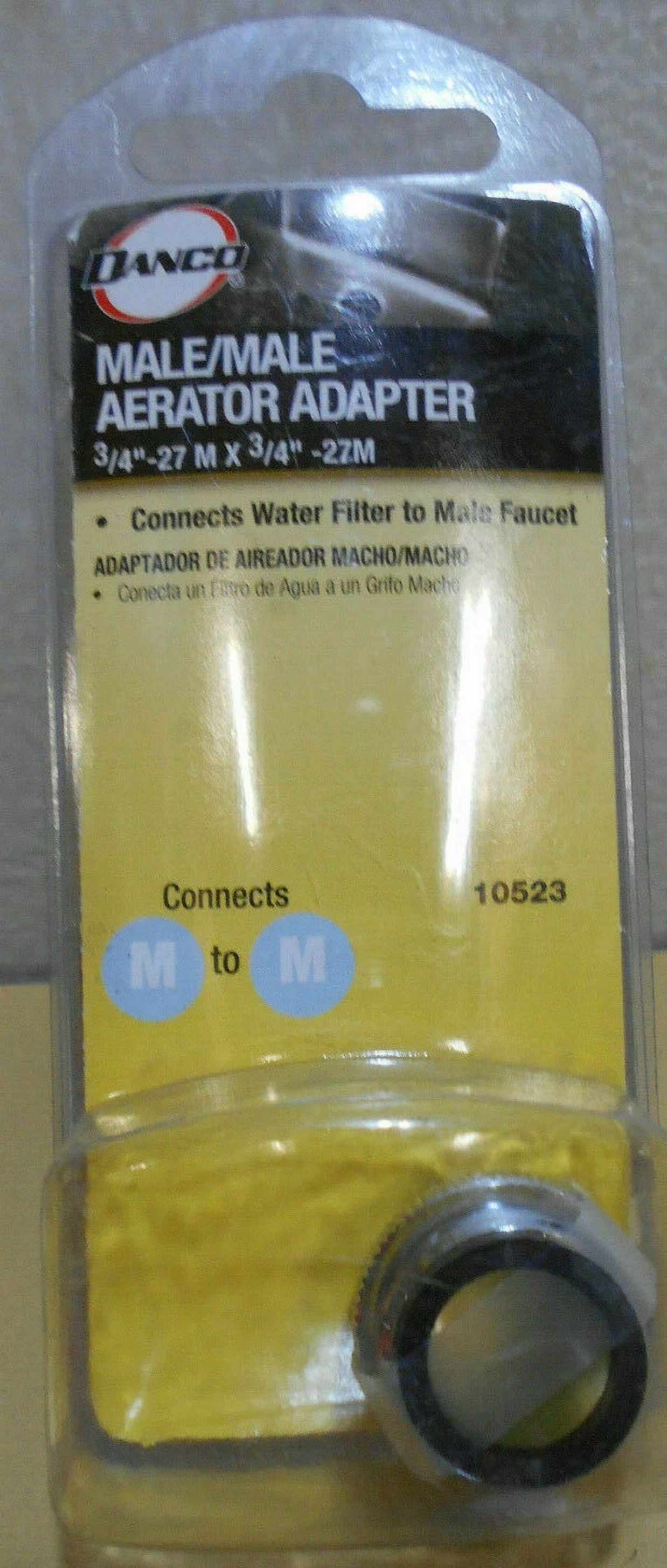 CRESTIN- Lot Of 2 Danco 10523 Faucet Aerator Male To Male Adapters 3/4"-27M