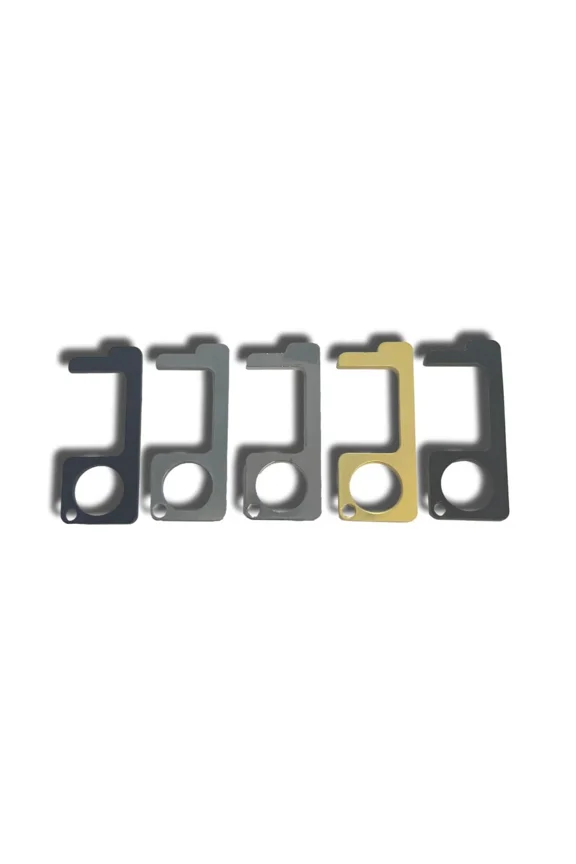- Lot Of 5 Touchless Door Opener Contactless "Finger" Metal Key Ring Tools New!