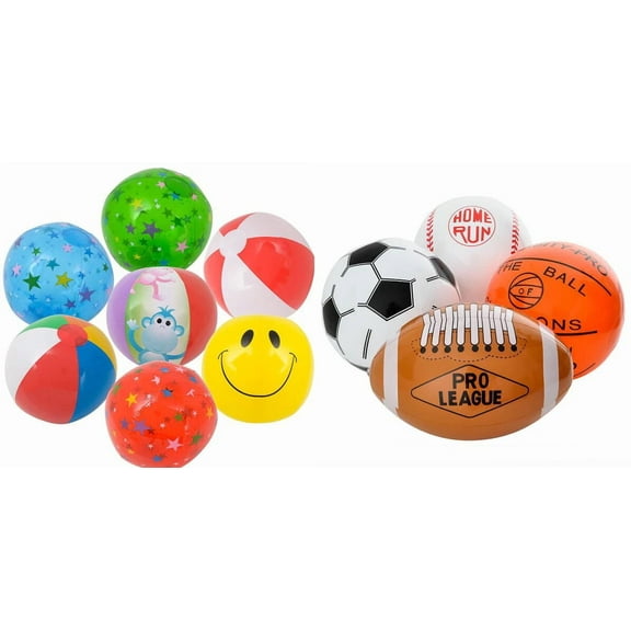 CRESTIN- Lot Of 6 Assorted 16" Beach Balls Beachball Ball Pool Party Fast Free Ship
