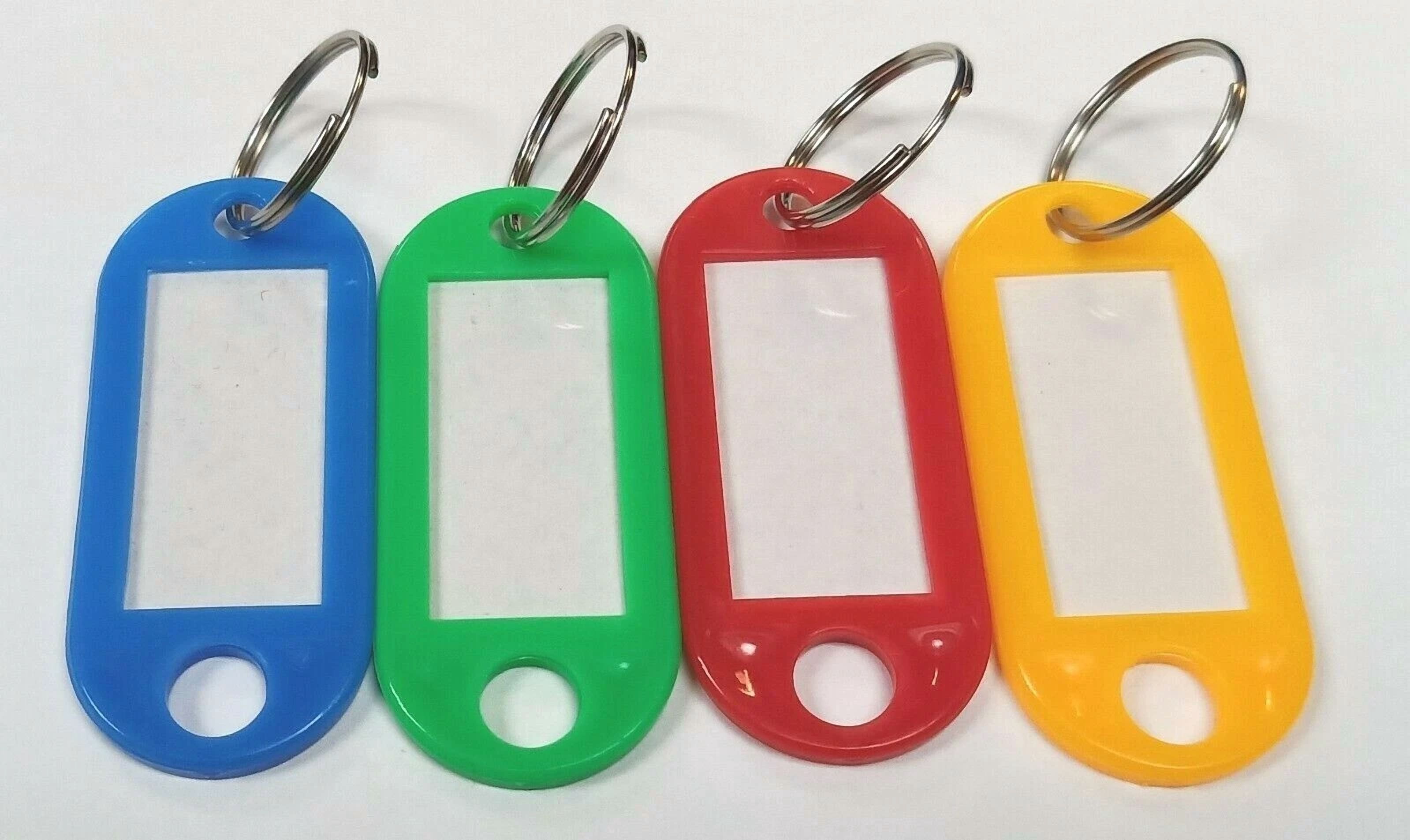 CRESTIN- Lot Pack Of 200X Flexible Key Id Label Tag With Split Ring & Overlay Protection
