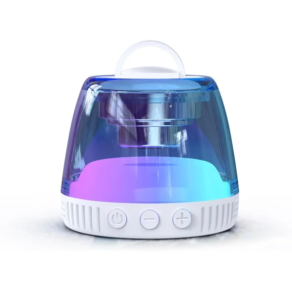 CRESTIN- Magnetic Bluetooth Speaker, Stereo Bass - 5.3 Wireless Rgb Light White