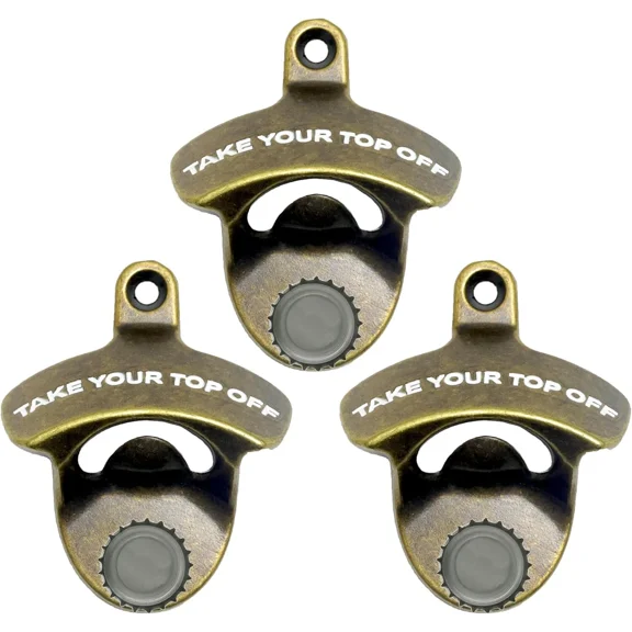 CRESTIN- Magnetic Bottle Opener Wall Mounted Beer Cap Opener With Magnets Built-In Table