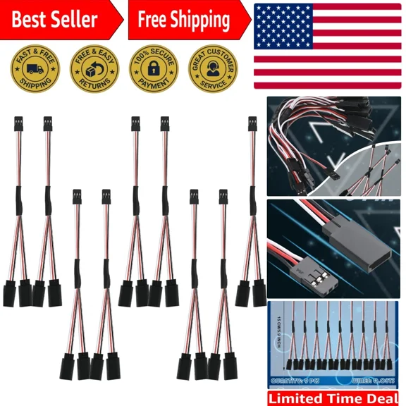 CRESTIN- Male To Female Y Harness Servo Extension Kit - 9 Pcs For Rc Cars & Airplanes