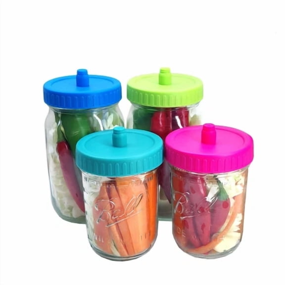 CRESTIN- Mason Jar Fermentation Lids,Reusable Home Fermenter Cap For Wide Mouth Mason Jar