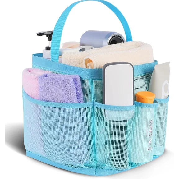 CRESTIN- Mesh Shower Caddy Portable, 8-Pocket Large Capacity, Quick Dry, Easy Clean, Idea