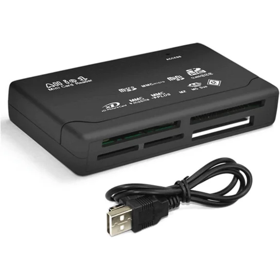 CRESTIN- Mini 26-In-1 Usb 2.0 High Speed Memory Card Reader For Cf Xd Sd Ms Duo Black