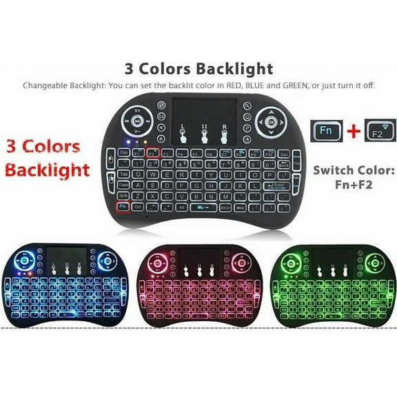 CRESTIN- Mini 3 Backlit I8 2.4Ghz Wireless Keyboard For Respberry Lg Tv Box Android Pc