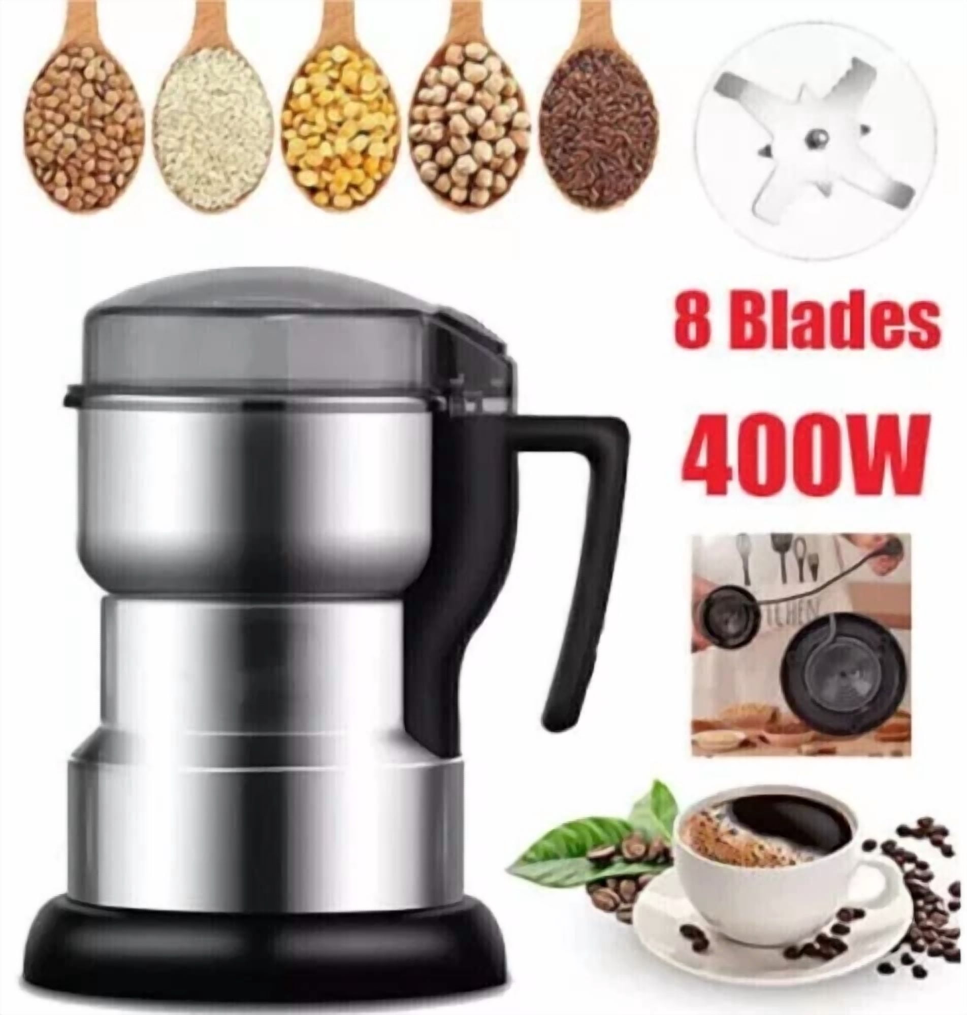 CRESTIN- Mini Electric Coffee Grinder Grinding Milling Bean Nuts Spice Matte Blender 400W