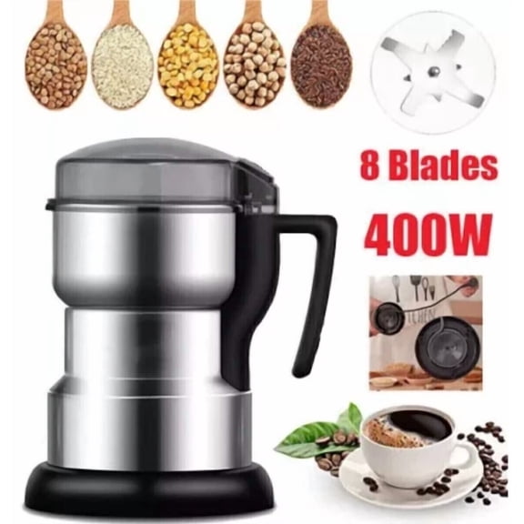 CRESTIN- Mini Electric Coffee Grinder Grinding Milling Bean Nuts Spice Matte Blender 400W