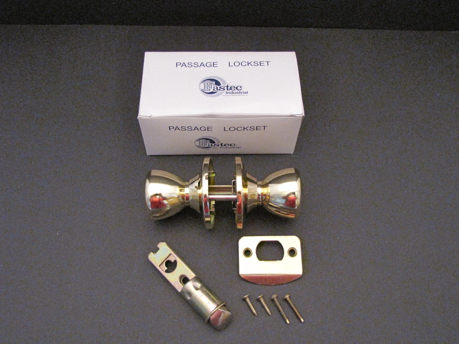 CRESTIN- Mobile Home Door Knob Polished Brass Interior Door Handle. Passage Non-Locking.
