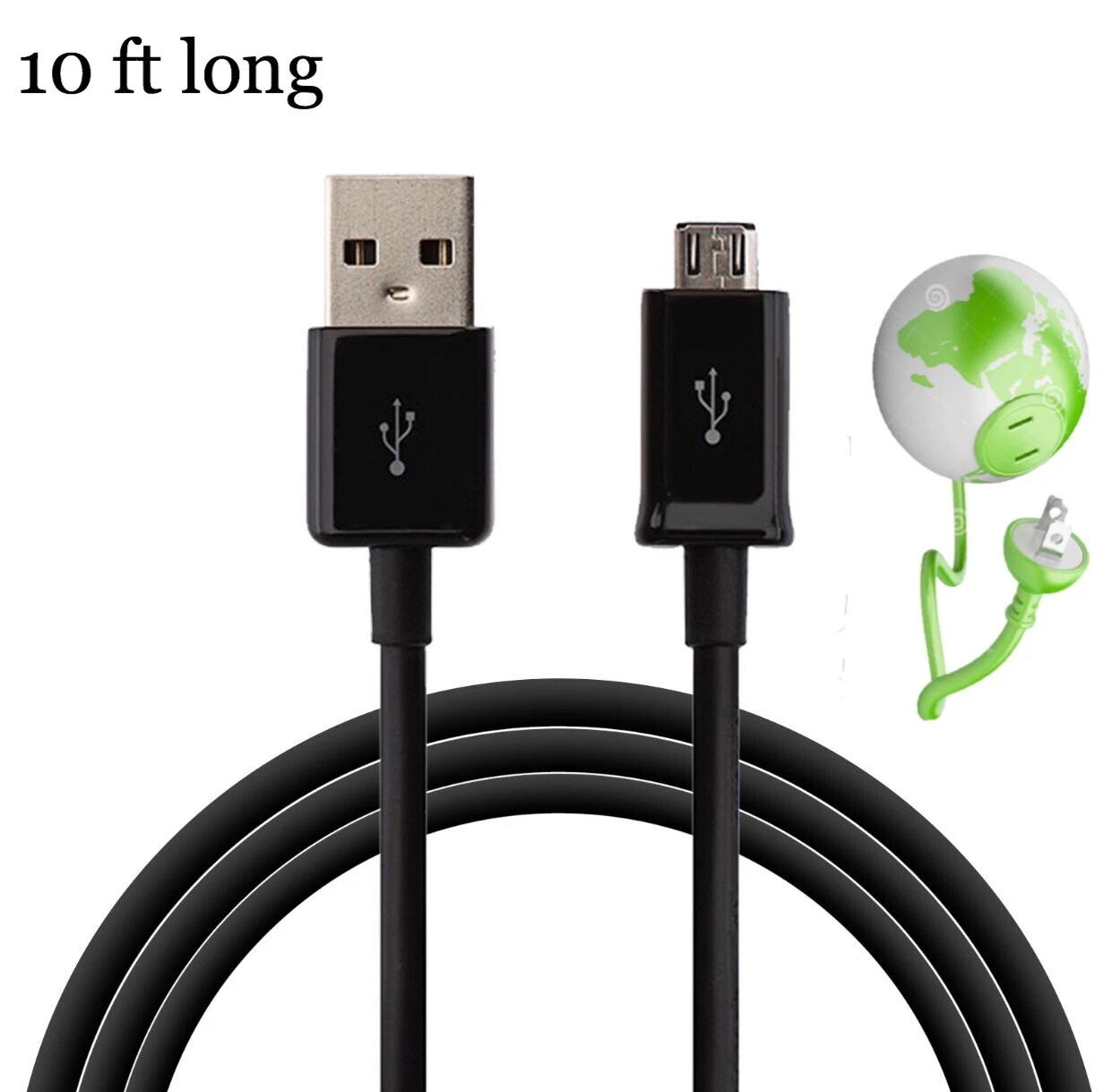 CRESTIN- New 10 Ft Long Power Cord Usb Cable For Roku Stick Amazon Fire & H96 Stick
