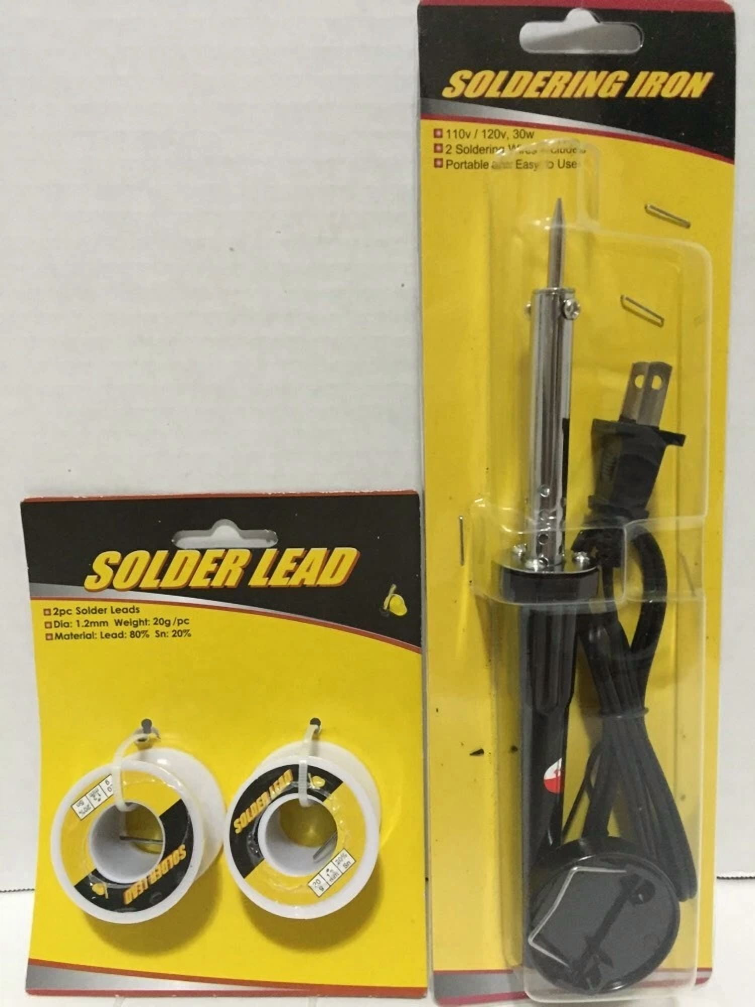 CRESTIN- New 110V/120V 30W Welding Soldering Iron Heat Pencil W/New 2Pc Solder Leads Wire