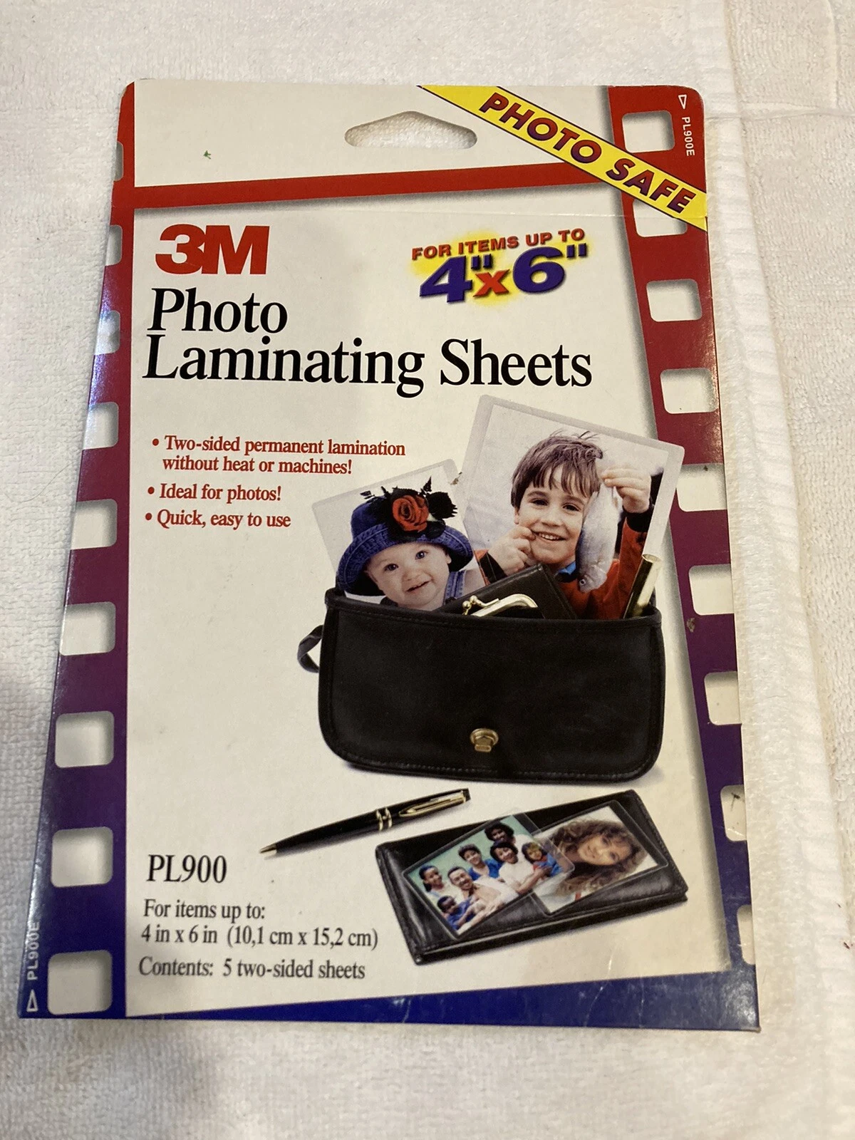 CRESTIN- New 3M Photo Laminating Sheets 5 Two-Sided For Items Up To 4 X 6 In Pl900