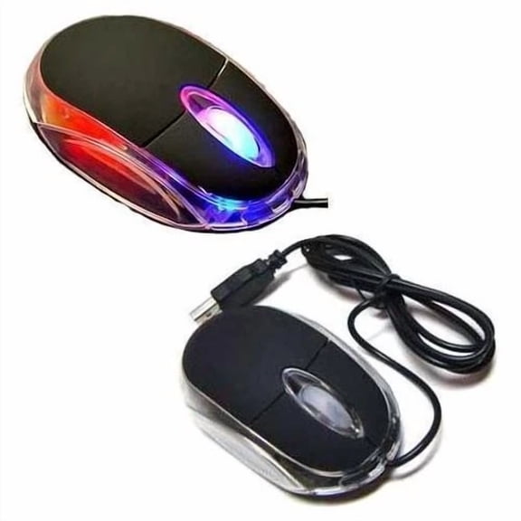 CRESTIN- New Black Usb Wired Optical Light Scroll Wheel Mice Mouse For Pc Laptop Desktop