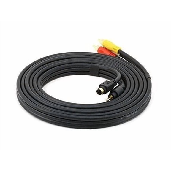 CRESTIN- New Monoprice (6161) 10Ft. 22Awg S-Video / 3.5Mm Stereo To Rca Cable Gold