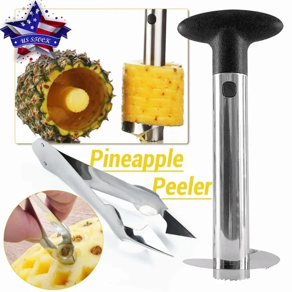 CRESTIN- New Pineapple Peeler Slicer Added Seed Remover Tool Stainless Steel Fruit Cutter