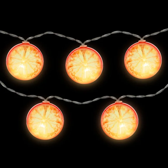 CRESTIN- Northlight 10 B/O Orange Slice Summer Led String Lights - 4.5Ft Clear Wire