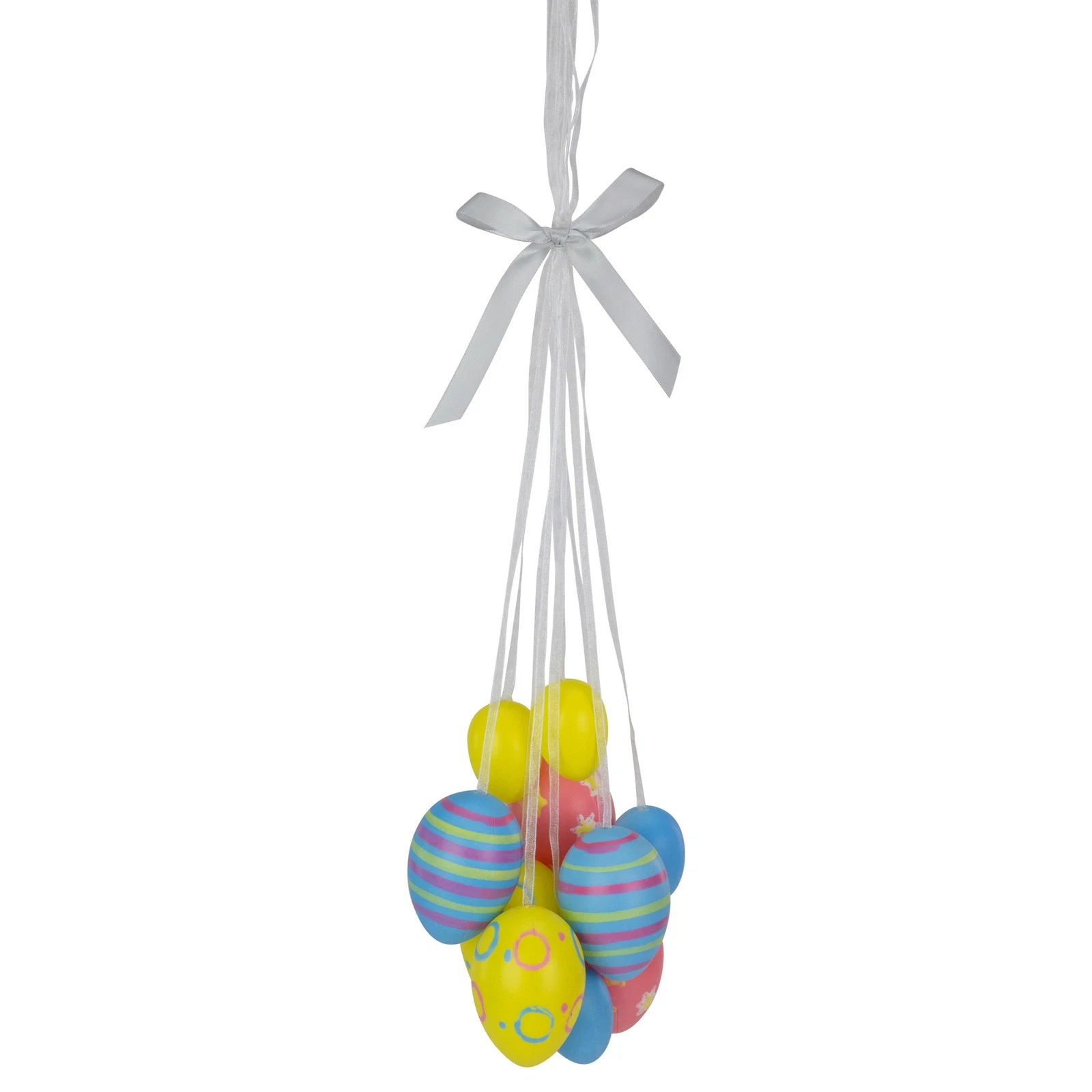 CRESTIN- Northlight 17" Yellow Blue Pink Floral Spring Easter Egg Cluster Hanging Decor