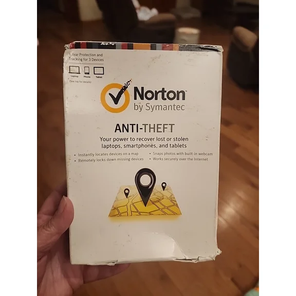 CRESTIN- Norton By Symantec, Anti Theft For Laptop, Phone, Tablet, 3-Devices, 33718 Box D