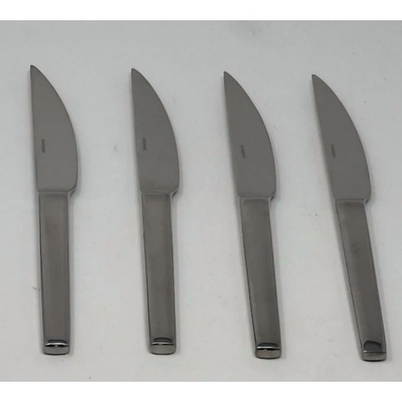 CRESTIN- Oneida Glissade Heavy Glossy Stainless Steel Set Of 4 Steak Knives 9"