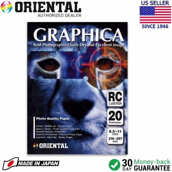 CRESTIN- Oriental Graphica Rc Premium Photo Inkjet Paper Luster 8.5 X 11" 20 Sheet