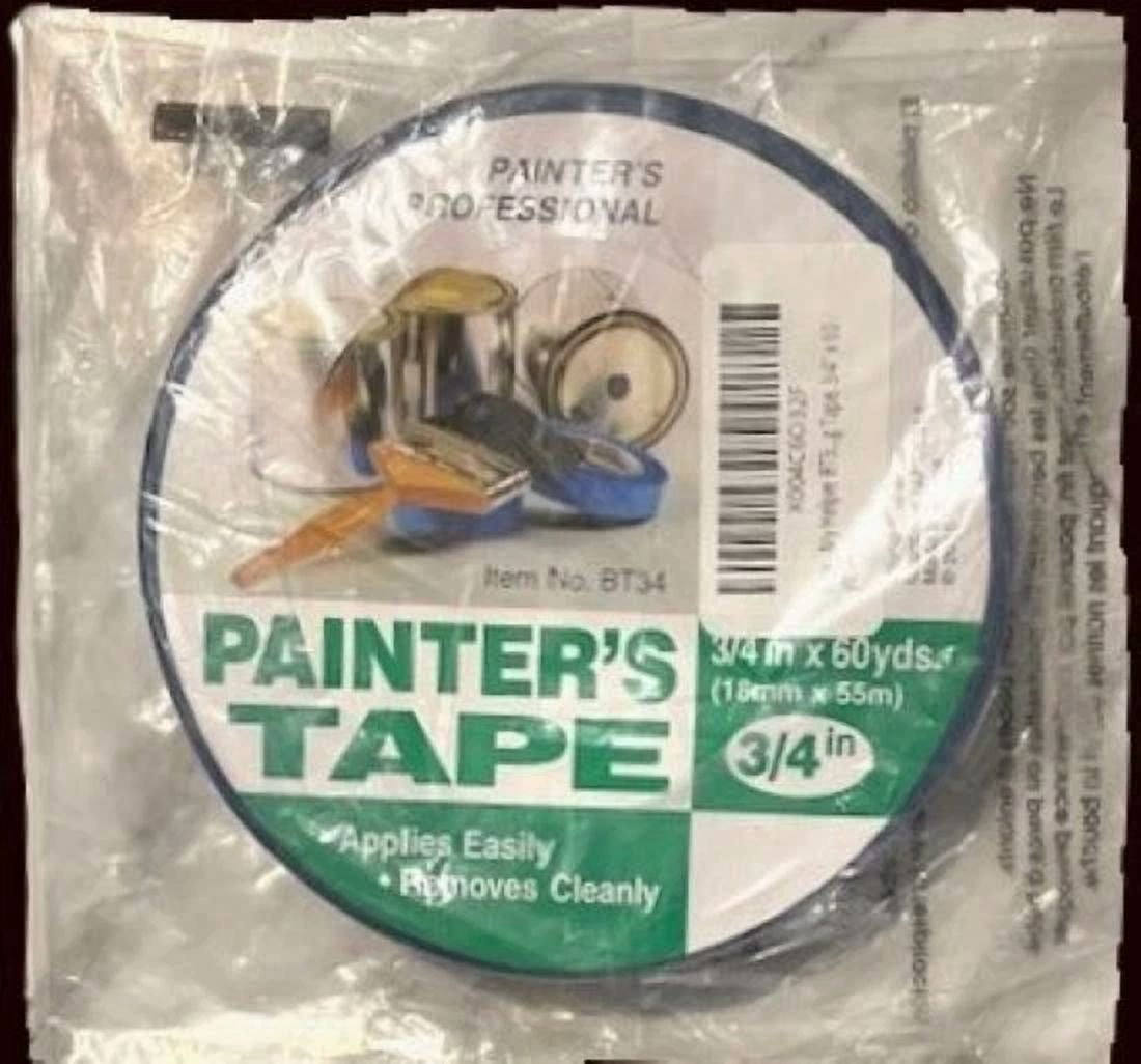 CRESTIN- Painter'S Professional Painter'S Tape 3/4In X 60Yds Applies Evenly Clean Removal