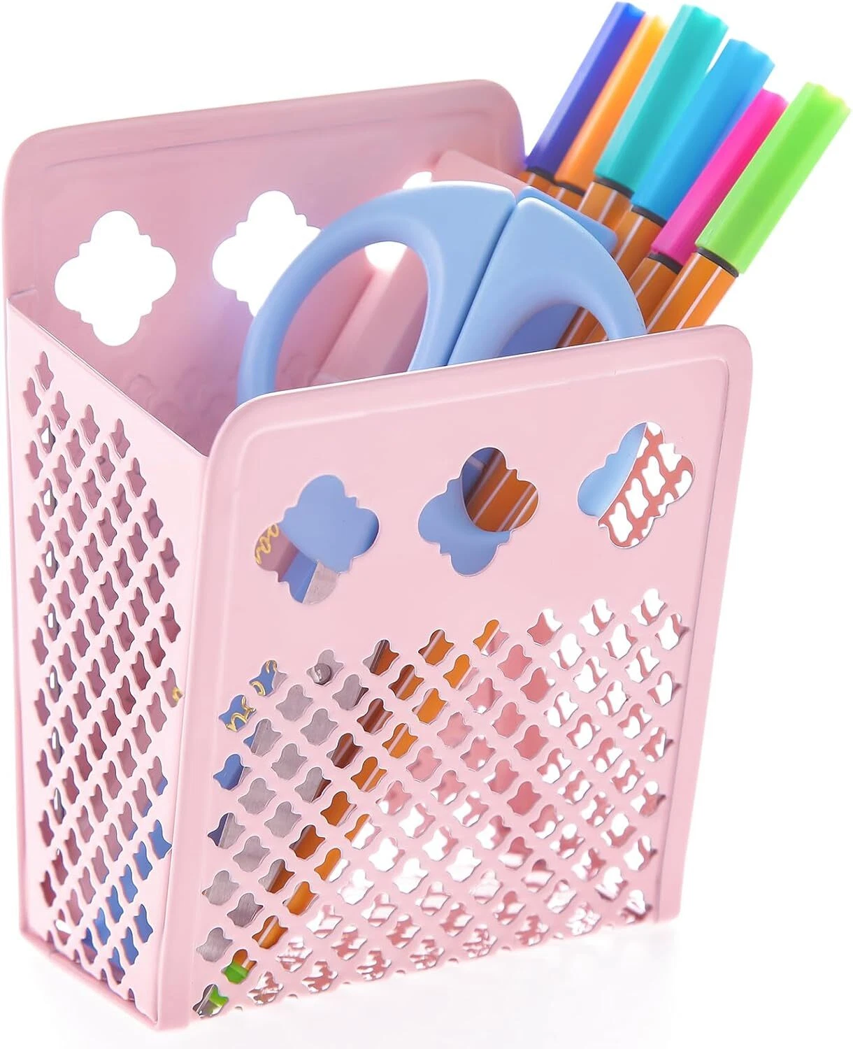 CRESTIN- Pen Holder, Mesh Metal Strong Magnet Dry Erase Marker Holder Pencil Organizer Sm