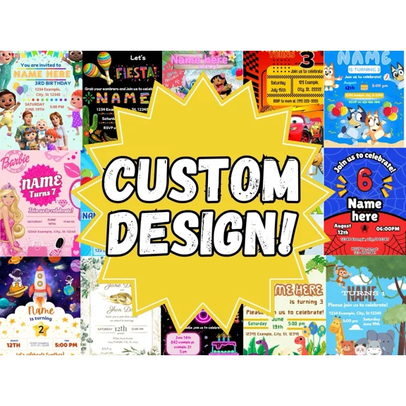 CRESTIN- Personalized Birthday Invitation, Custom Party Invite For Any Theme Any Party