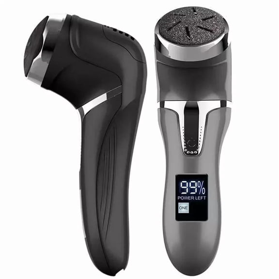 CRESTIN- Portable Rechargeable Waterproof Electric Callus Remover With 3 Head & Lcd Black